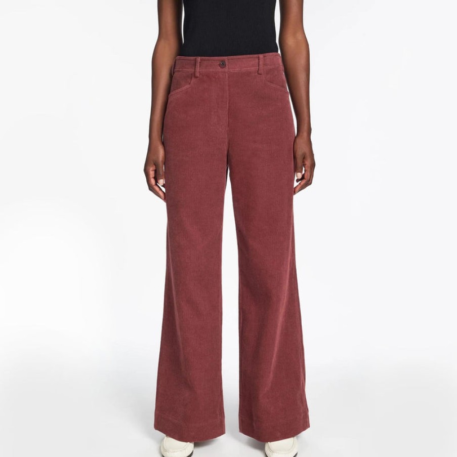 CEFINN Hayden Corduroy Trousers In Dark Rose | Collen & Clare New