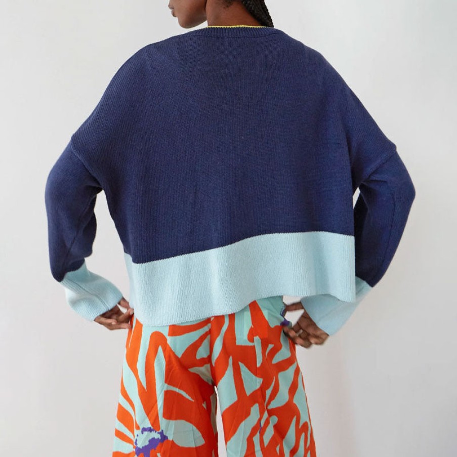 DR BLOOM Caravan Jumper In Blue Wholesale