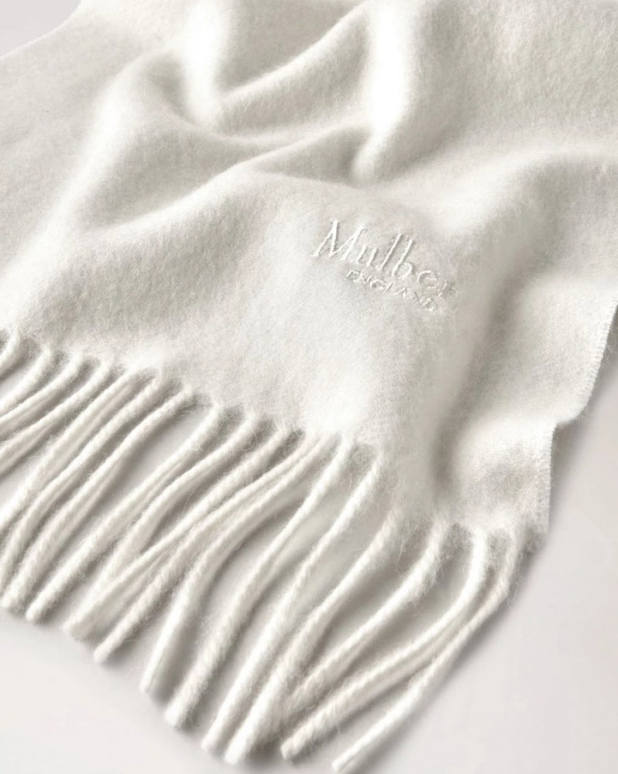 MULBERRY Cashmere Scarf In Cream Clearance