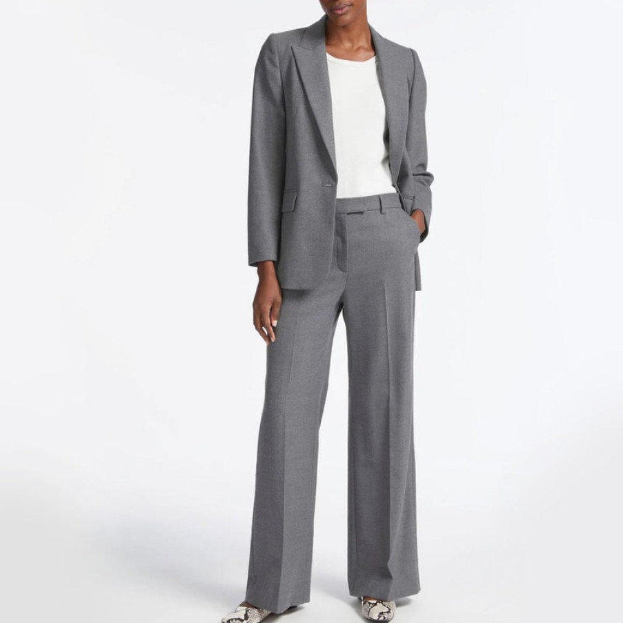 CEFINN Terence Wide Leg Wool Trousers In Mid Grey | Collen & Clare Best