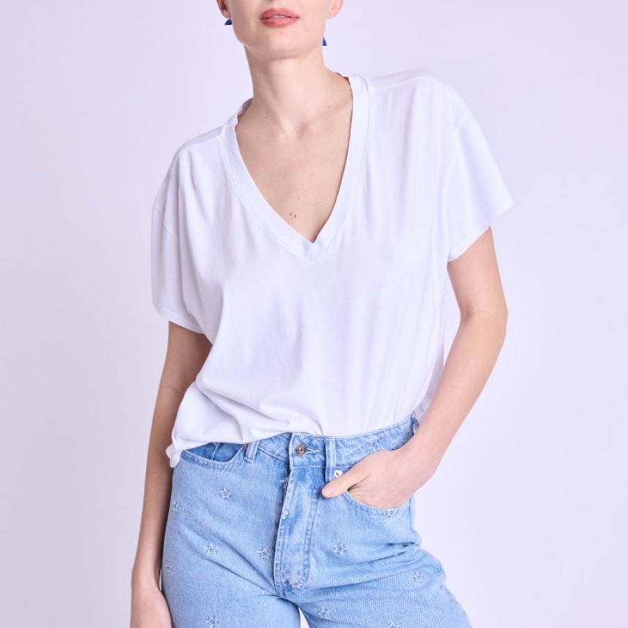 BERENICE Berenice Ezia V Neck T Shirt In White Online