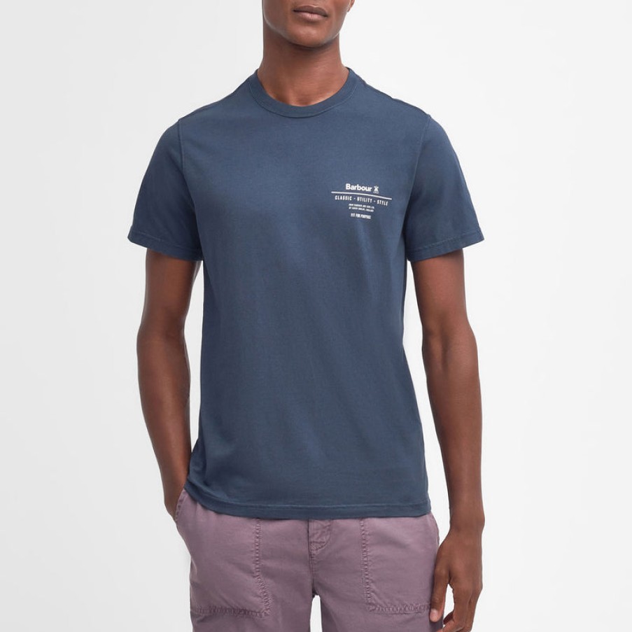 BARBOUR Hickling Tee In Navy Clearance