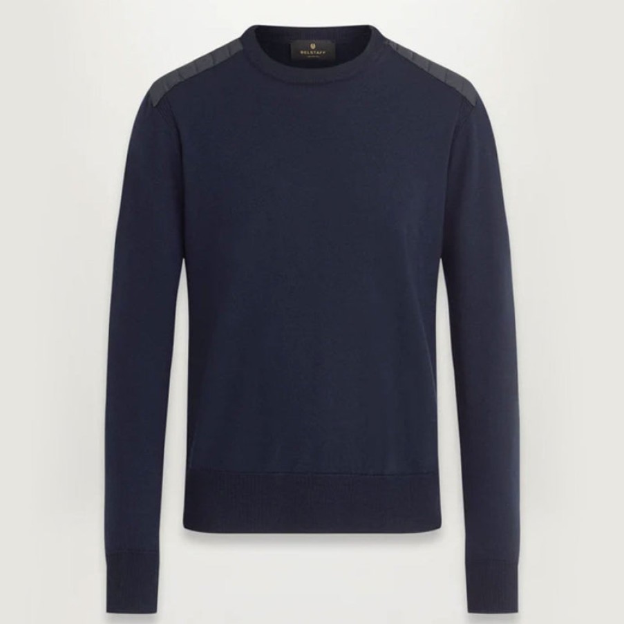 BELSTAFF Kerrigan Crew Neck Sweatshirt In Washed Navy | Collen And Clare Best