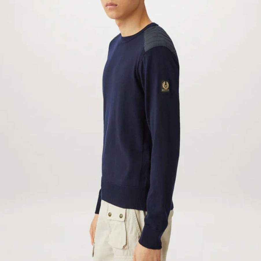 BELSTAFF Kerrigan Crew Neck Sweatshirt In Washed Navy | Collen And Clare Best