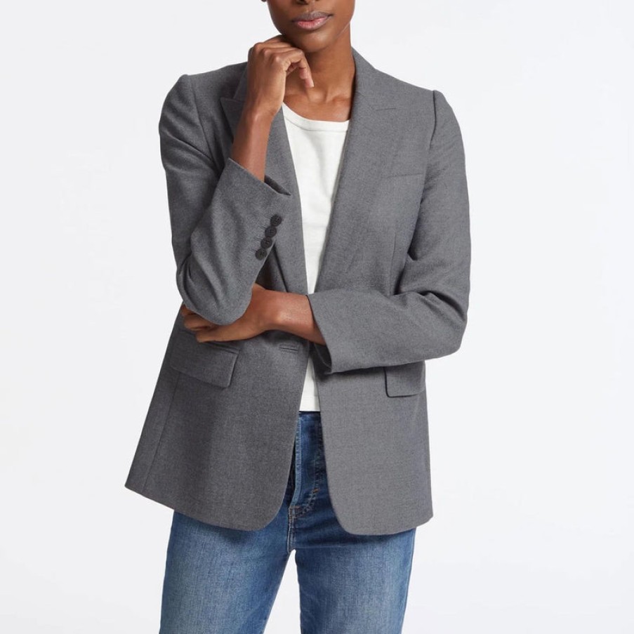 CEFINN Jordan Stretch Wool Blazer In Mid Grey | Collen & Clare Clearance