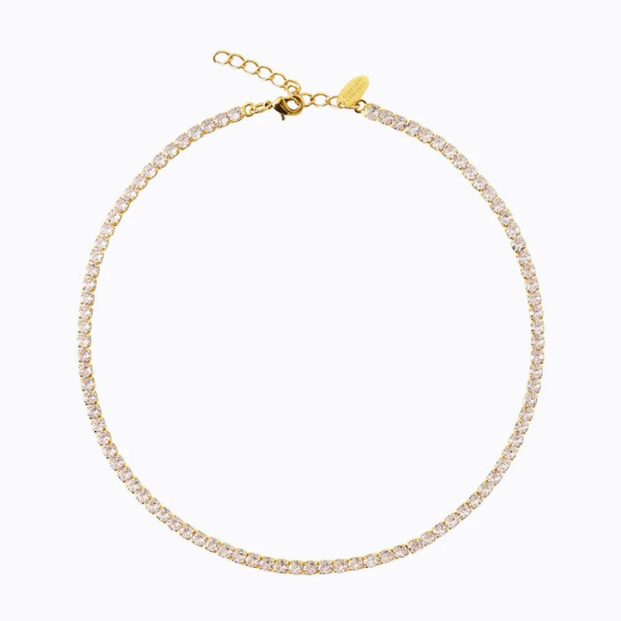 CAROLINE SVEDBOM Zara Necklace In Gold Crystal | Collen & Clare Clearance