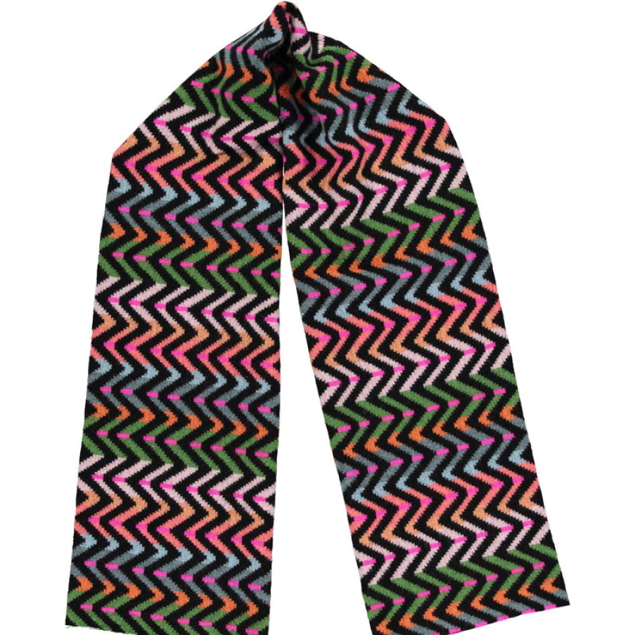 QUINTON & CHADWICK Large Zig Zag Scarf In Hibiscus | Collen & Clare Wholesale