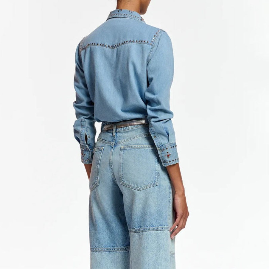 ESSENTIEL ANTWERP Fairchild Denim Western Shirt In Blue Wholesale