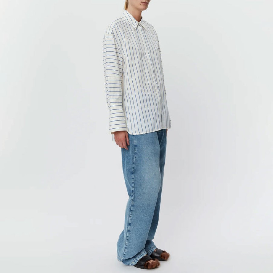 DAY BIRGER ET MIKKELSEN Julianna Daily Stripe Shirt In Surf The Web Hot