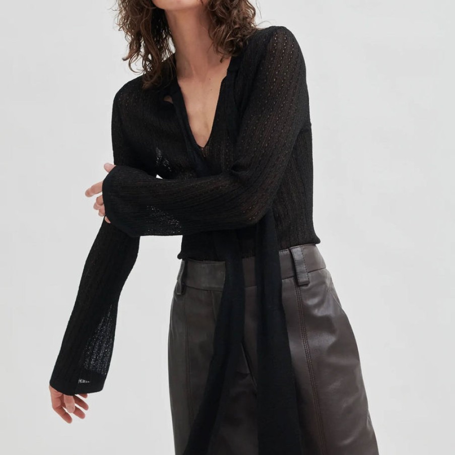 SECOND FEMALE Letho Leather Trousers In Delicioso | Collen And Clare Wholesale