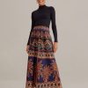 FARM RIO Ainika Tapestry Midi Skirt In Orange Best