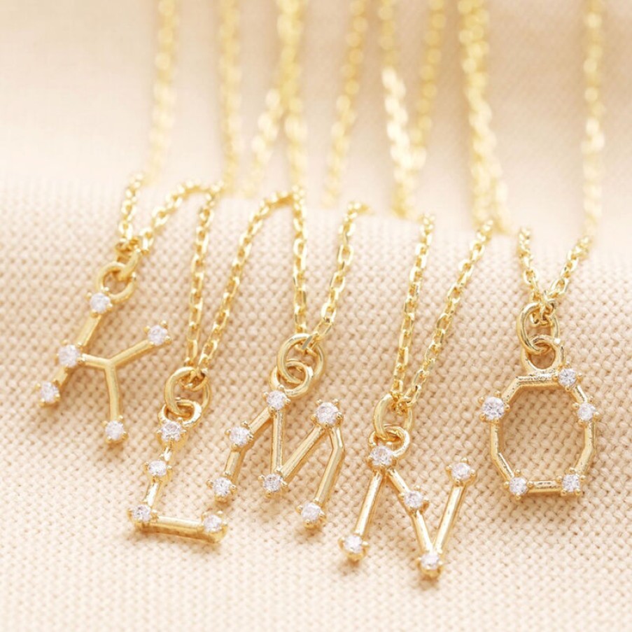 LISA ANGEL O Initial Crystal Constellation Necklace In Gold | Collen & Clare Best