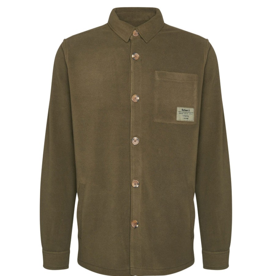 BARBOUR Microfleece Overshirt In Olive Best