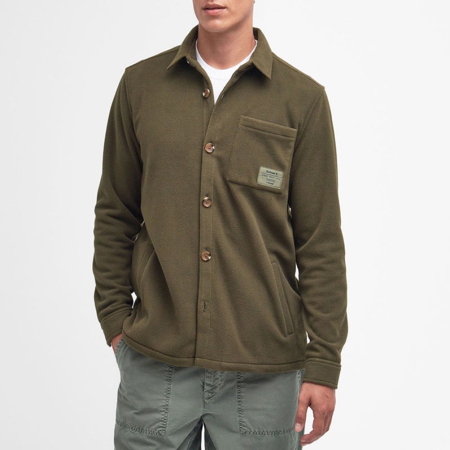 BARBOUR Microfleece Overshirt In Olive Best