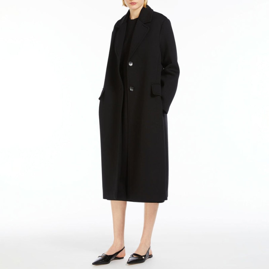 S MAXMARA Radice Jersey Coat In Black Clearance