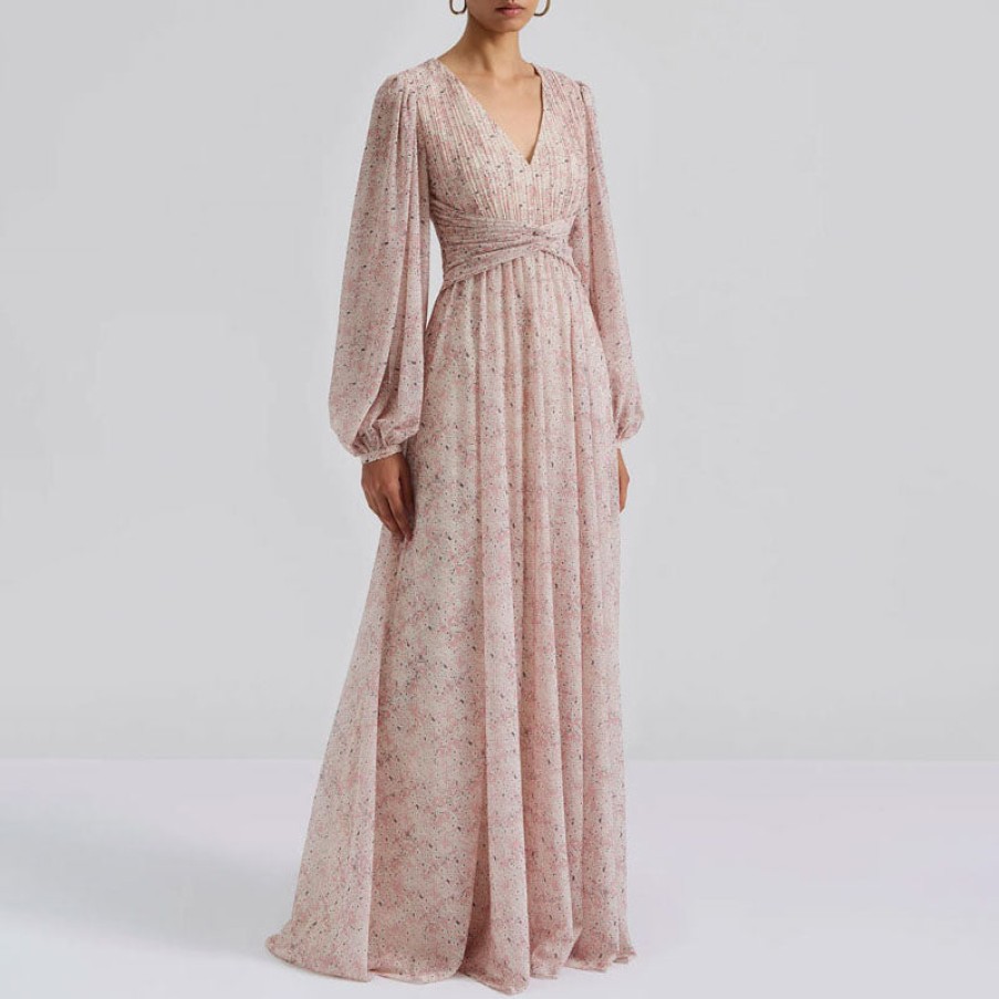 BY MALINA Lamia V Neck Maxi Dress In Mist Online