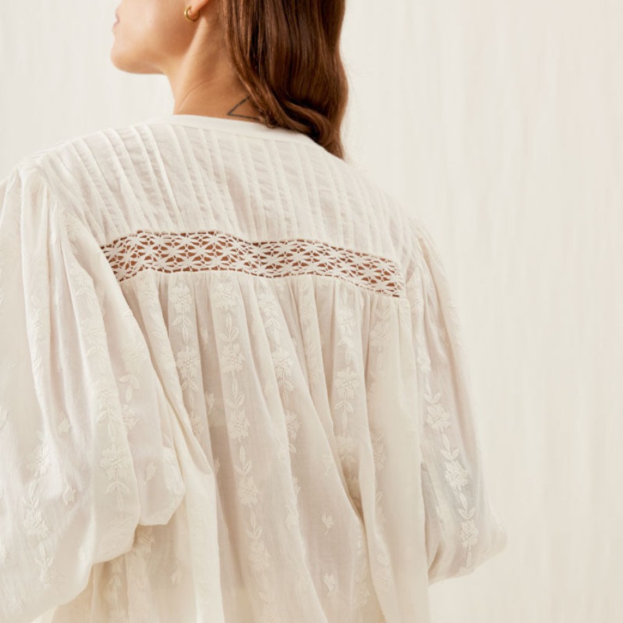 LOUISE MISHA Jally Embroidered Shirt In Off White Best