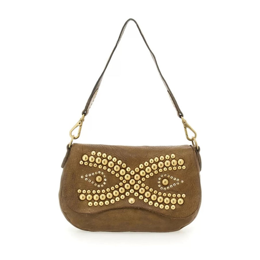 CAMPOMAGGI Half Sphere Stud Shoulder Bag In Military Online