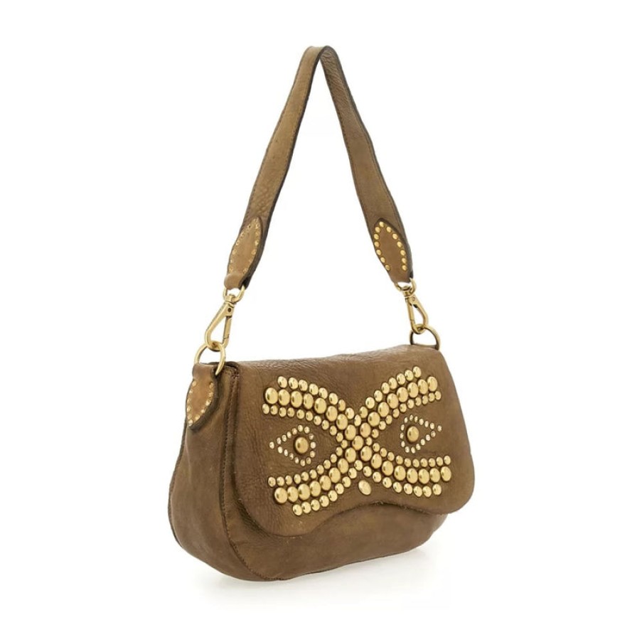 CAMPOMAGGI Half Sphere Stud Shoulder Bag In Military Online