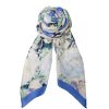 BLACK COLOUR Rumi Satin Scarf In Blue Wholesale