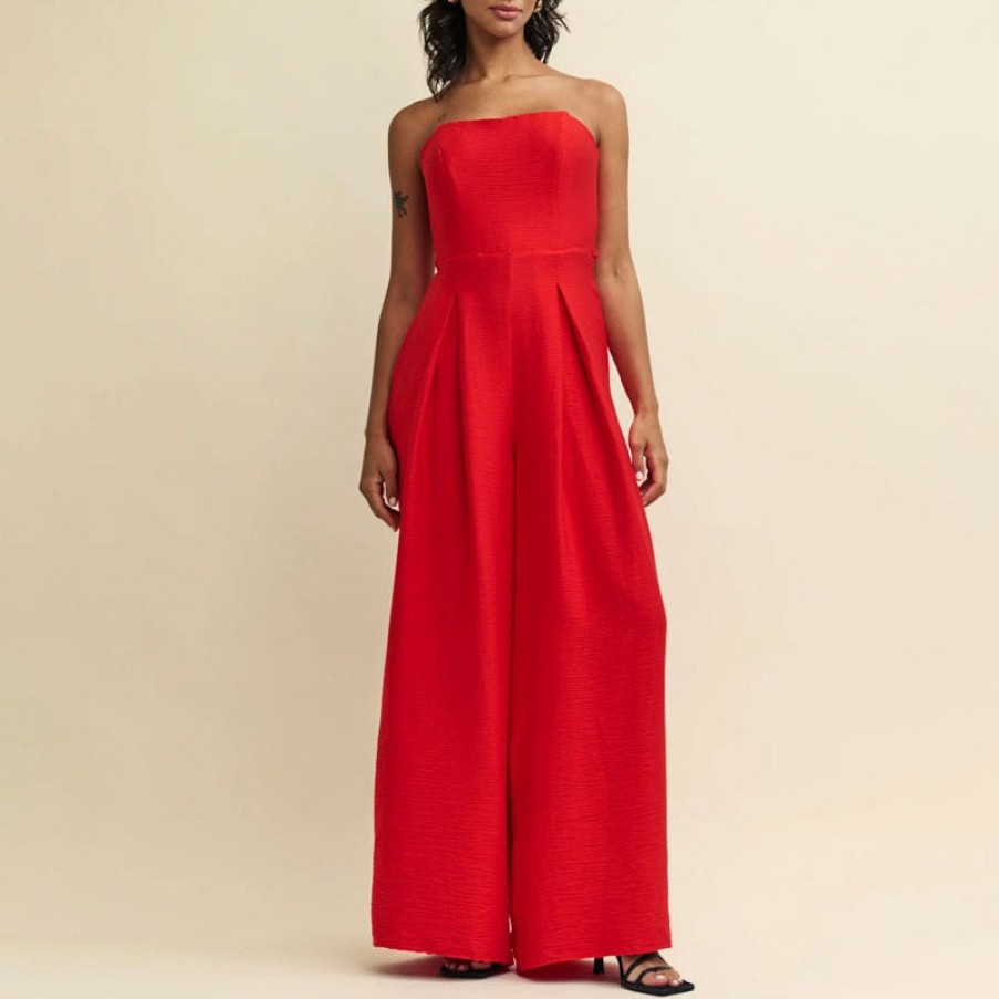 NOBODYS CHILD Rory Jumpsuit In Red Clearance