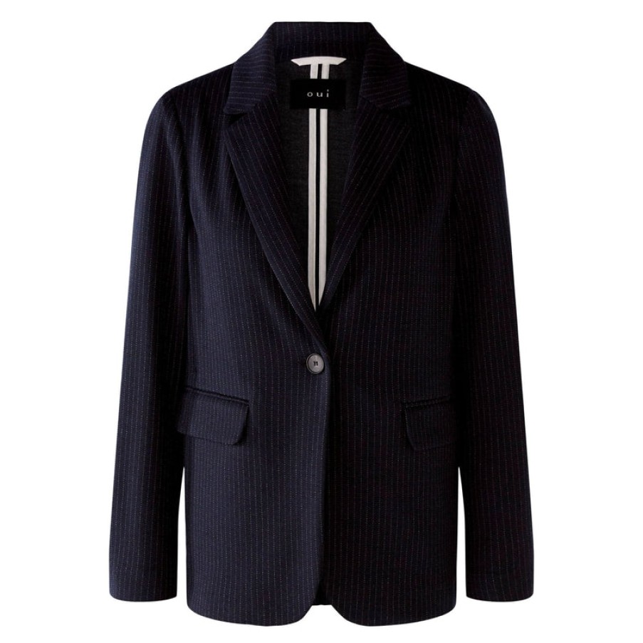 OUI Heavy Jersey Blazer In Dark Blue Grey | Collen & Clare Wholesale