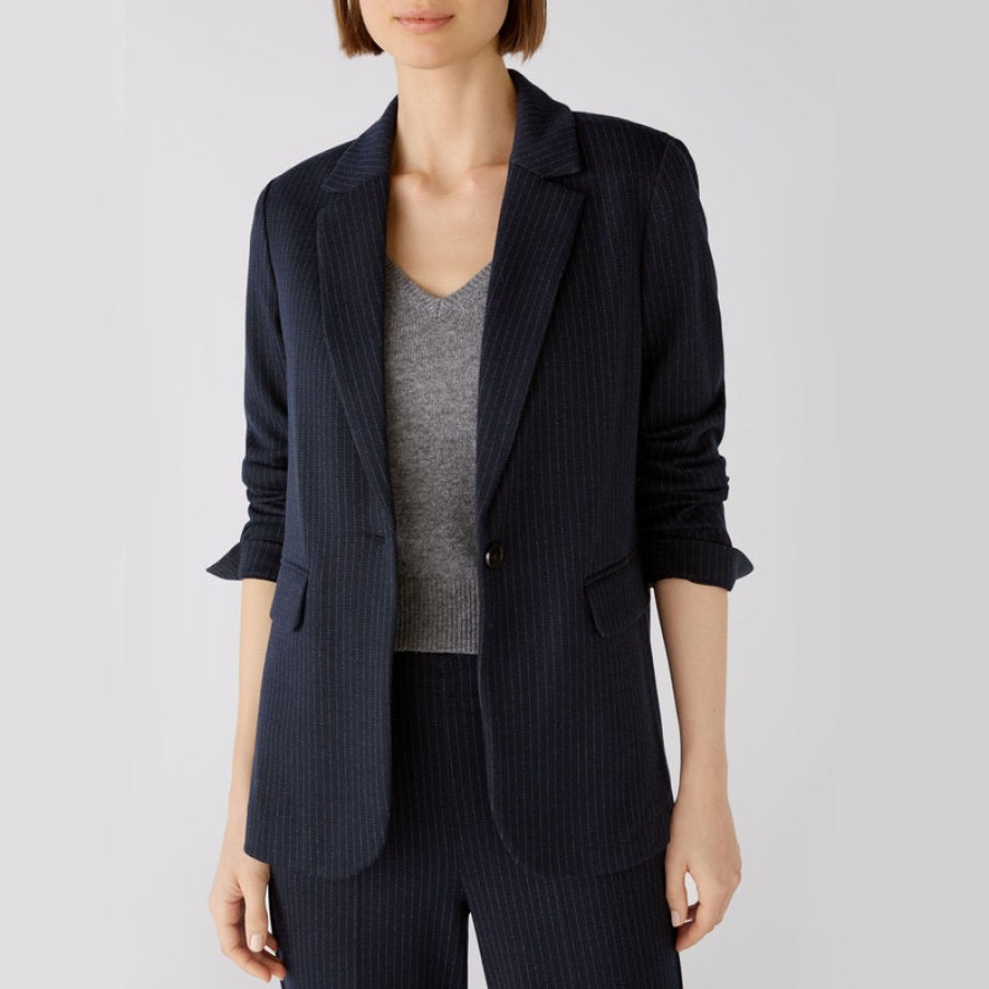 OUI Heavy Jersey Blazer In Dark Blue Grey | Collen & Clare Wholesale