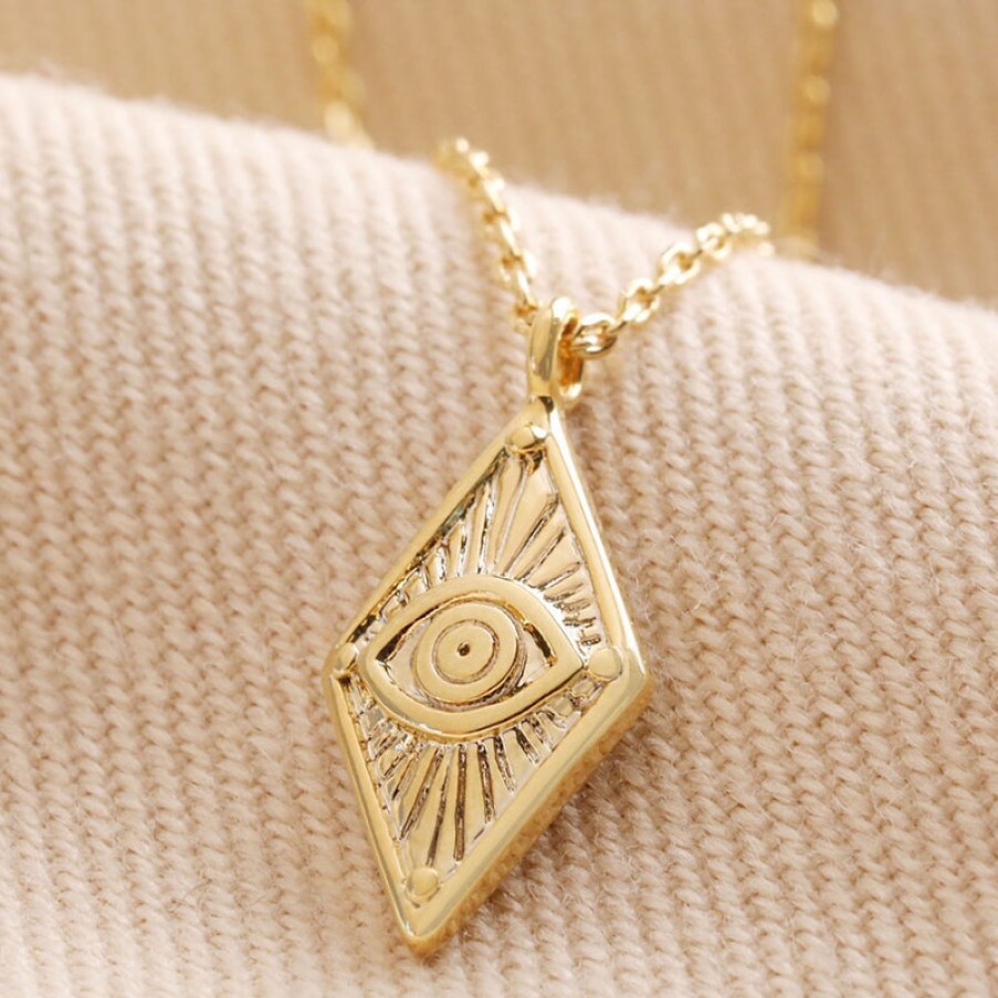 LISA ANGEL Diamond Evil Eye Necklace In Gold | Collen & Clare Hot