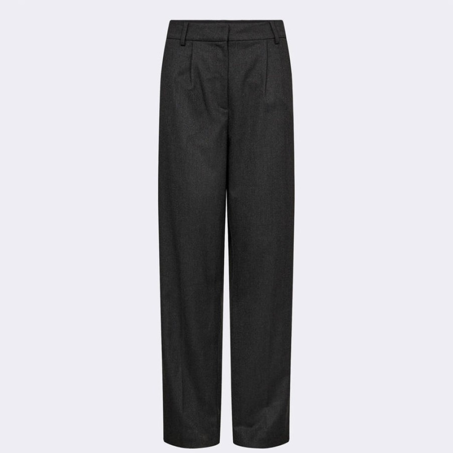 LEVETE ROOM Deacon 1 Trousers In Dark Grey Melange | Collen & Clare Clearance