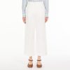 WEEKEND MAXMARA Zircone Washed Canvas Trousers In Ivory New