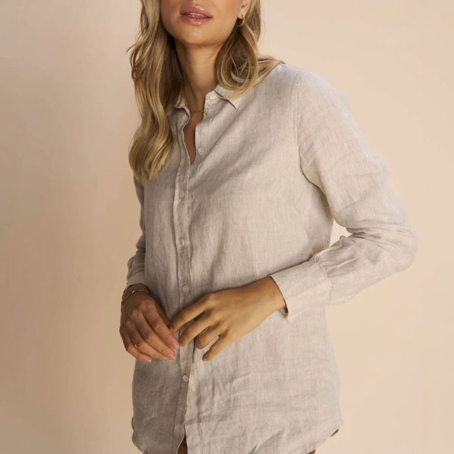 MOS MOSH Mos Mosh Mmkarli Linen Shirt In Cement Best