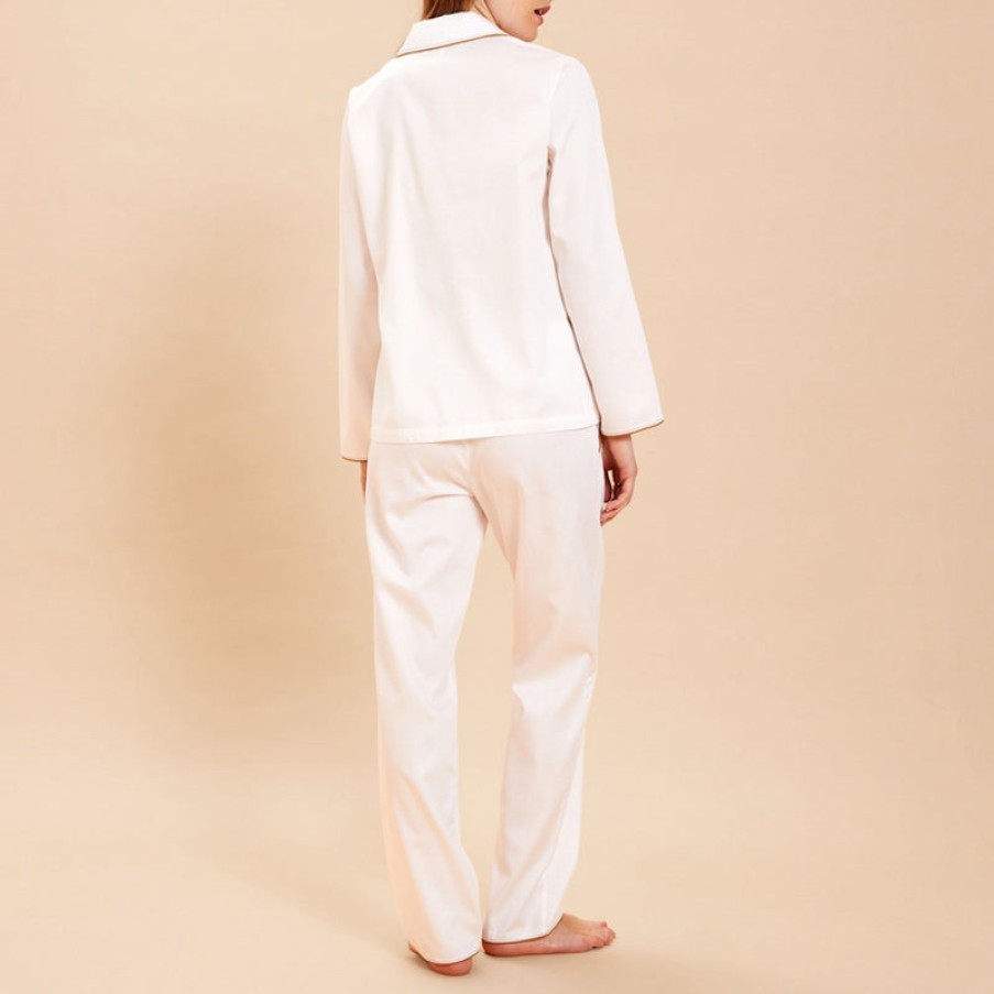 LAURENCE TAVERNIER Signature Long Pjs In Ecru | Collen & Clare Clearance