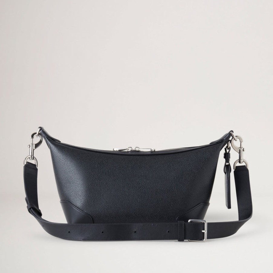 MULBERRY Heritage Crossbody Clipper Eco Scotchgrain Bag In Black Clearance