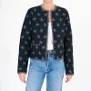 M.A.B.E Vivi Print Quilt Jacket In Faded Black Clearance