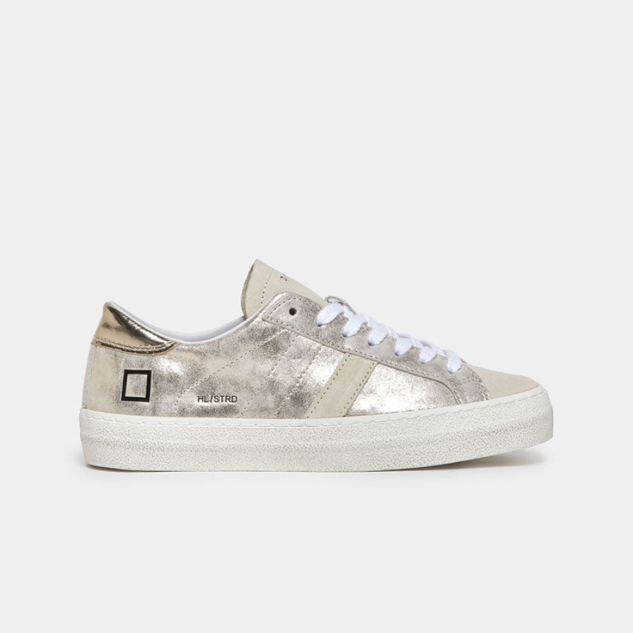 D.A.T.E Hill Low Stardust Sneakers In Platinum Best