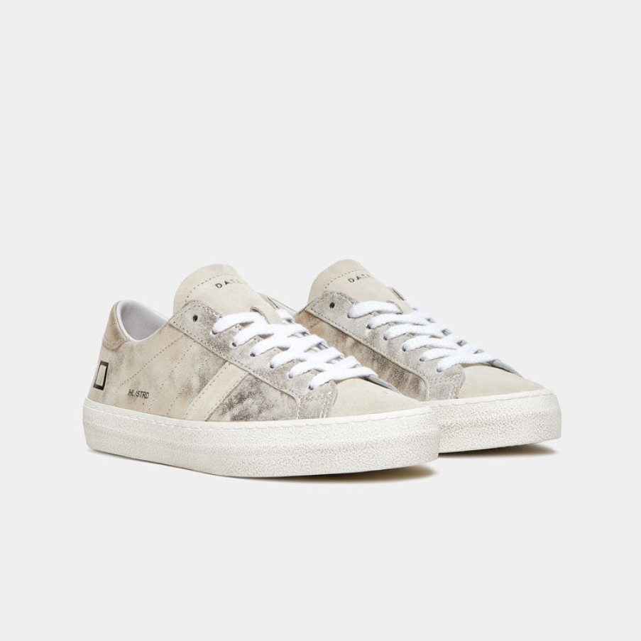 D.A.T.E Hill Low Stardust Sneakers In Platinum Best