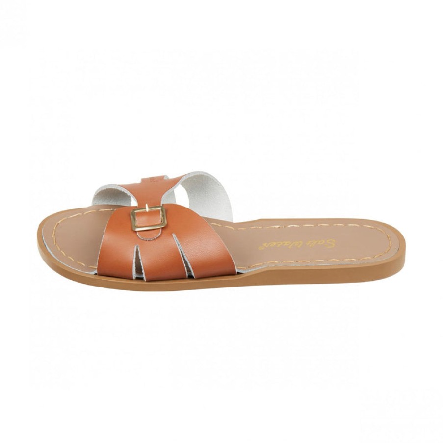 SALTWATER SANDALS Classic Slide Sandals In Tan | Collen & Clare Online