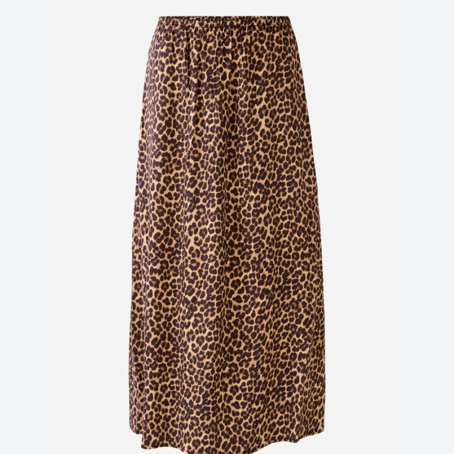 OUI Leopard Print Skirt In Black/Camel | Collen & Clare Hot