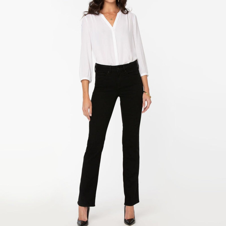 NYDJ Marilyn Straight Leg Jeans In Black | Collen And Clare Wholesale