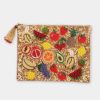 OLIVIA DAR Small Mixed Fruits Sequin Pouch In Gold | Collen & Clare Clearance