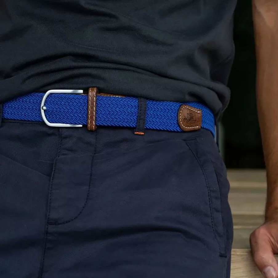 BILLYBELT Elastic Woven Belt In Electric Blue | Collen & Clare Hot