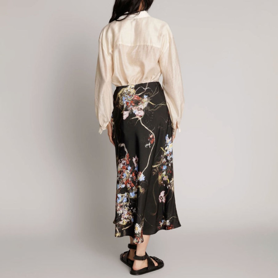 MUNTHE Carson Silk Skirt In Black New