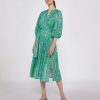 VILAGALLO Claudette Paisley Dress In Green Online