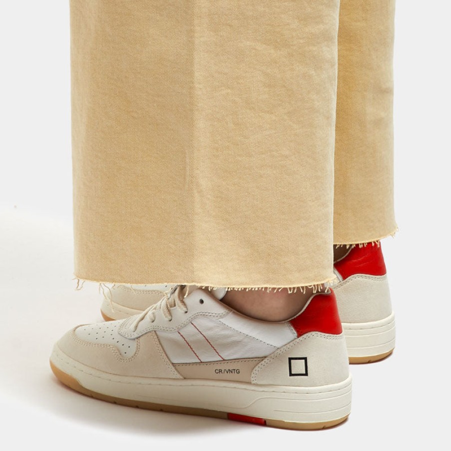 D.A.T.E Court 2.0 Vintage Calf In White/Coral Online