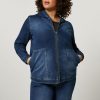 PERSONA BY MARINA RINALDI Bernini Denim Jacket In Midnight Blue Wholesale