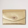 MULBERRY Darley Folded Multi-Card Wallet In Soft Gold Foil Clearance