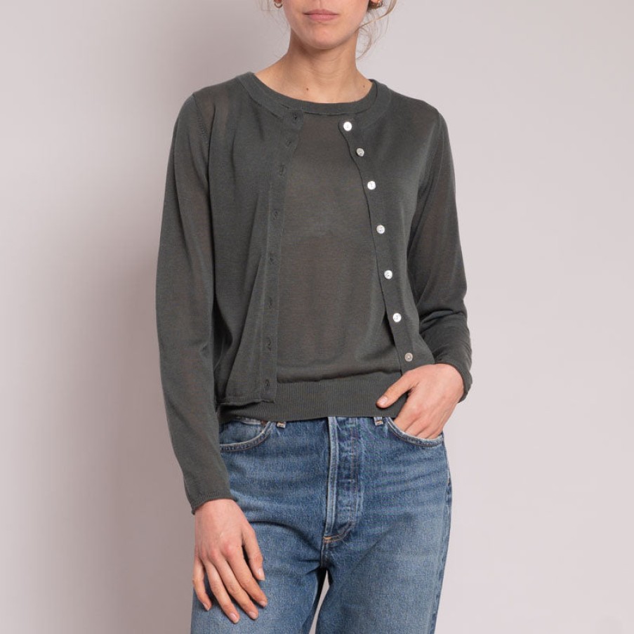 JUMPER1234 Featherweight Cardigan In Khaki Online