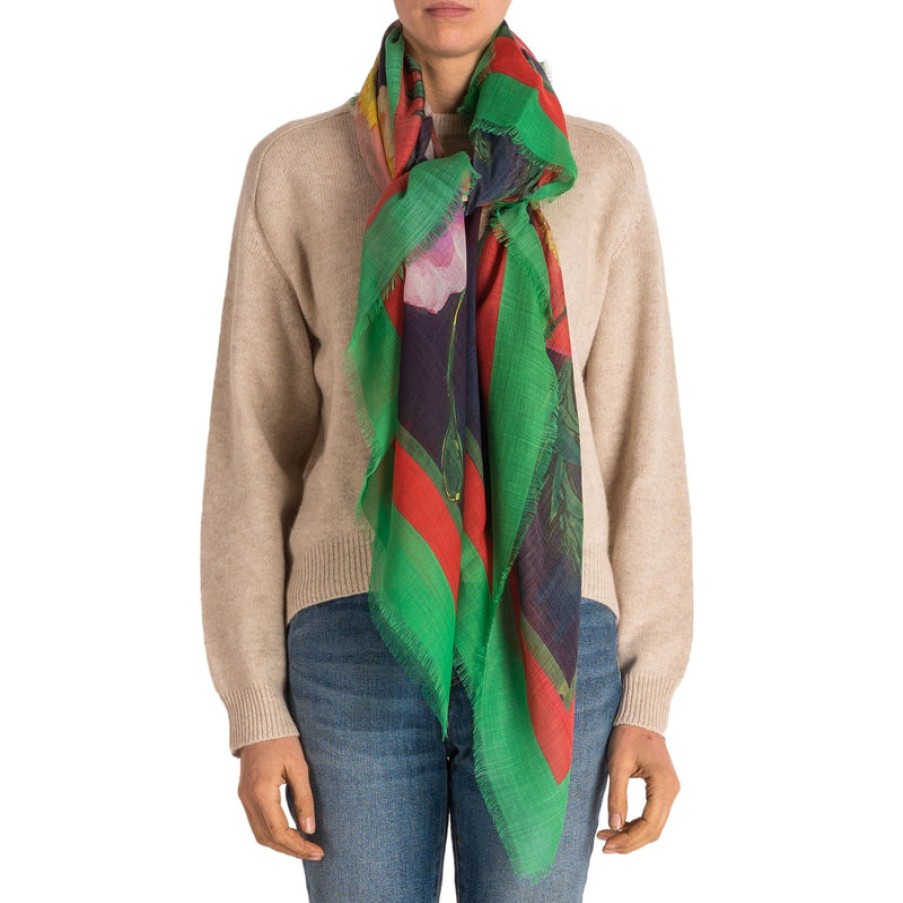 JOY MILLER Old Master Poppies Scarf In Multi | Collen And Clare Hot