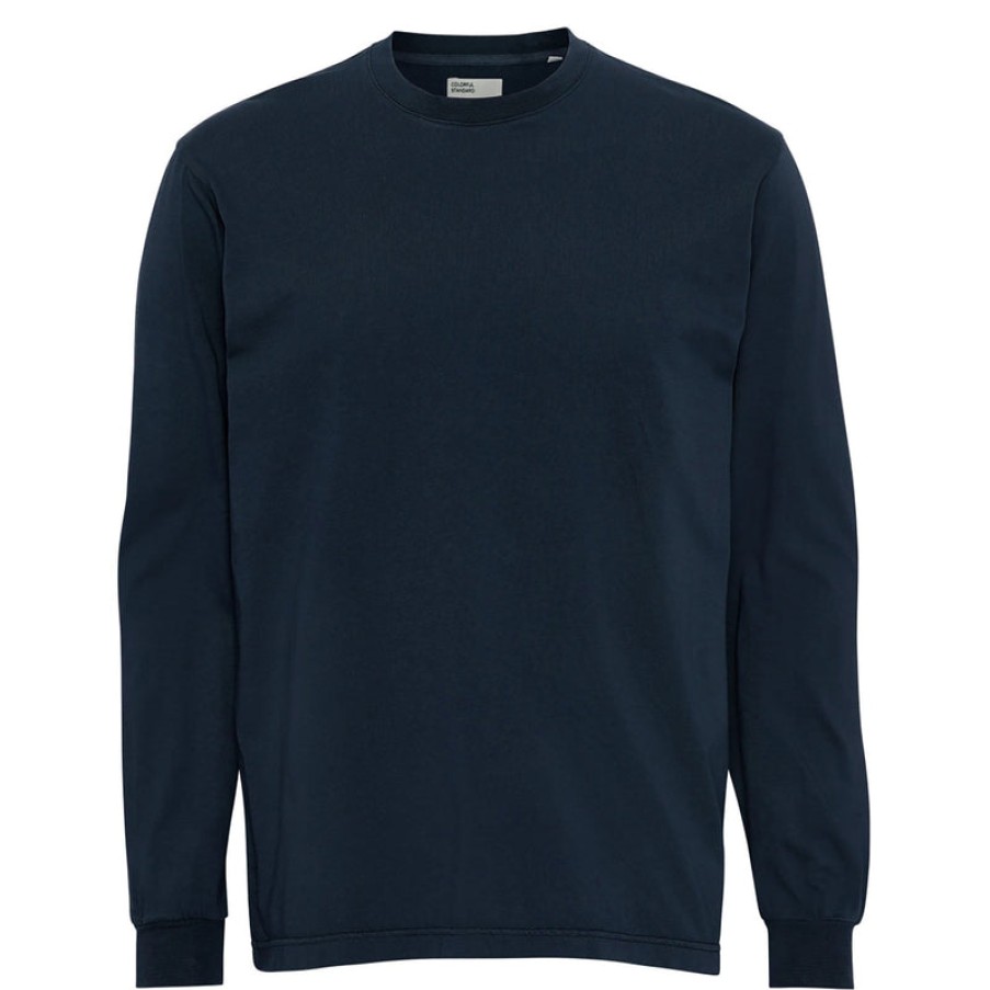 COLORFUL STANDARD Oversized L/S T Shirt In Navy Blue | Collen & Clare Hot