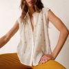 INDI & COLD Cotton Sleeveless Blouse In Ecru New